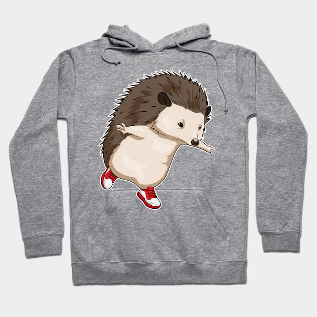 Hedgehog Runner Running Sports Hoodie by Markus Schnabel